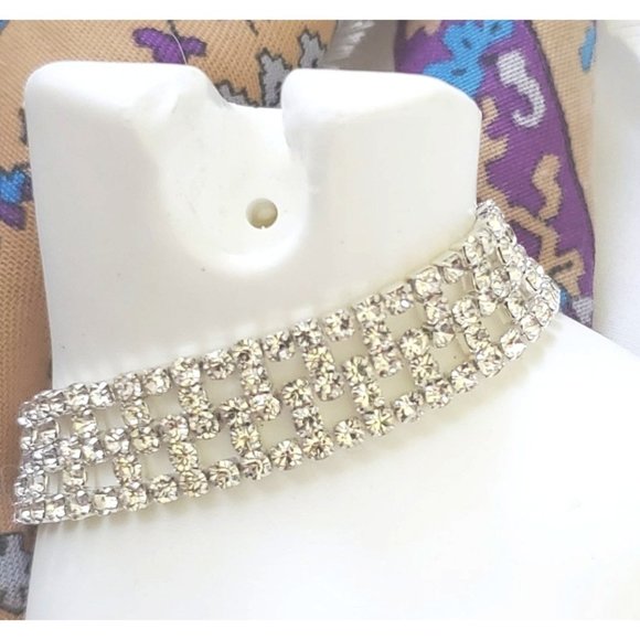 Bracelet WIDE Crystal bling bride bridal Sparkle Bling Jewelry - Picture 2 of 7